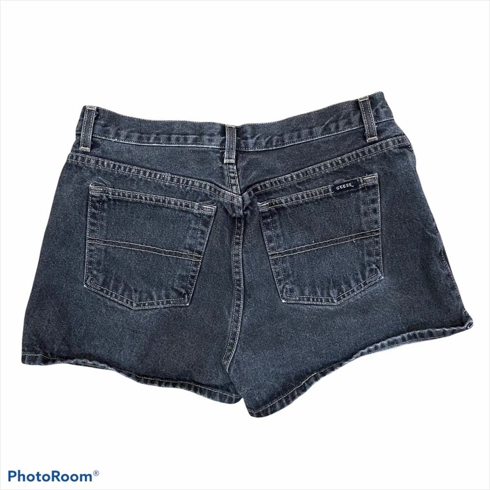 Vintage Guess Black Denim Shorts High Rise 90s Y2K Grunge Women’s 31